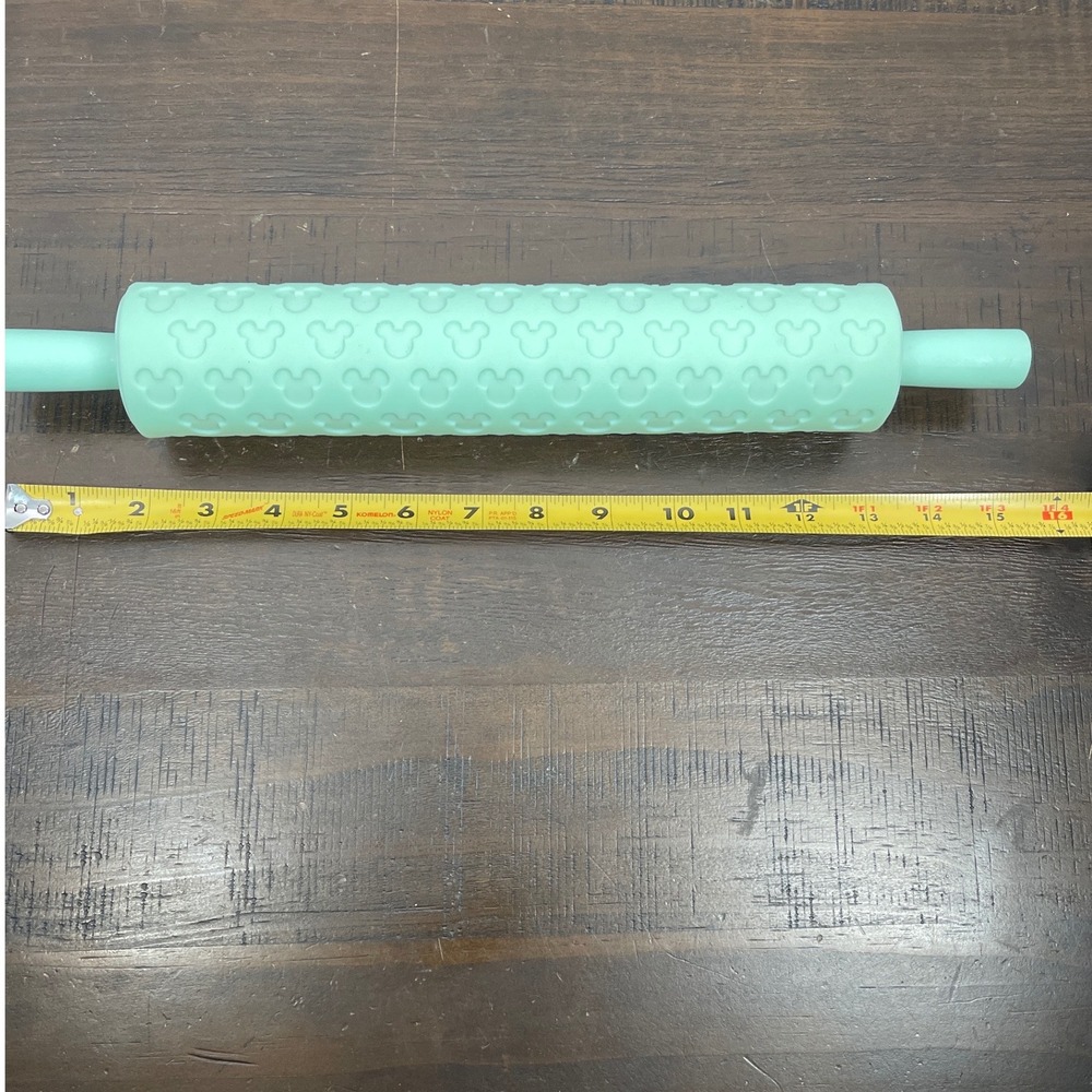 Disney Mickey Mouse Mint Green Embossed Silicone Rolling Pin - Picture 3 of 3
